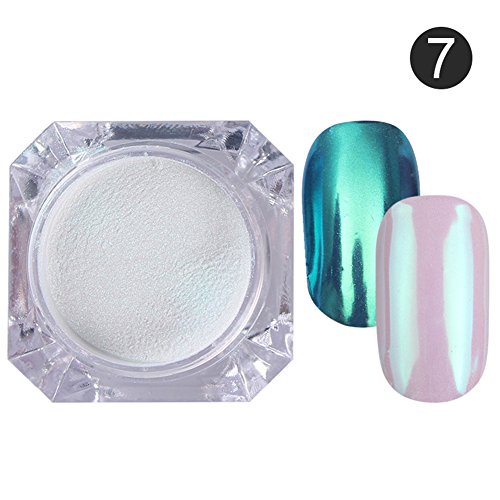 Born Pretty 1g Mirror Powder Gold Blue Purple Manicure Nail Art Glitter Chrome Pigment #7