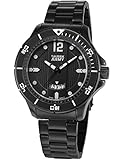 SHARK ARMY Herren Armbanduhr Analog Milit?r Quarzuhr Datum Anzeige Schwarz Stahl Band SAW214