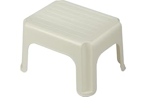 Jazooli Sturdy Step Stool for Adults & Kids, 120kg Capacity Foot, Step Up & Shower Stool - For Use in Kitchen, Bedroom, Bathroom, Caravan Steps & Mobility Aids - 35 x 27cm (Cream)