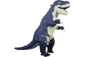 RAFALACY Aufblasbares Dinosaurier-Kostüm für Erwachsene, T-Rex- und Jurassic-Kostüm, lustiges Halloween-Party-Kostüm, Kostümanzug