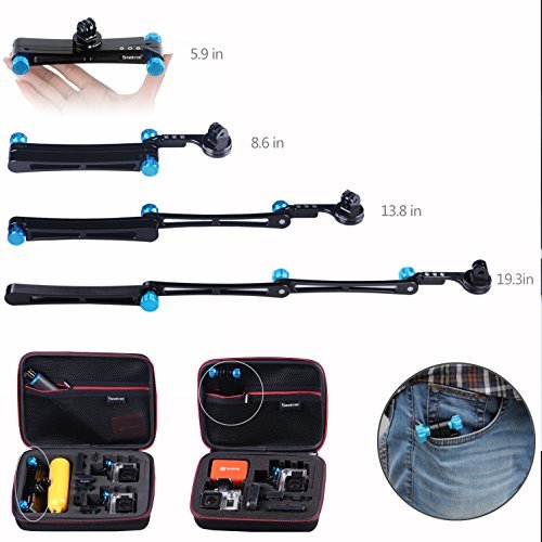 Smatree X1 Palo Selfie Stick Multifuncional Plegable para GoPro Hero 2018, Hero 6/5/4/3+/3/2/1/Fusion/Session, Ricoh Theta S, 4K Cámaras Deportiva de Acción, Cámaras Compactas - Azul