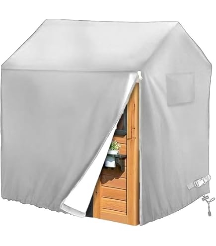Housse Cabane Jardin Enfant Imperméables,(148×113×128cm)Couverture de Protection Maison Enfant Coupe Vent,Bache Cabane de Jardin pour Enfant avec Cordon et Fermeture éclair,420D (Noir