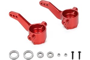 RCAWD RC Lenkblöcke aus Legierung für 1/10 ARRMA 3s & Mega550 Vorteks Senton Granit Big Rock Typhon Upgrade Teil 2 Stück/Set (rot)