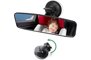 ‎SKINGHONG Rückspiegel Auto, Baby Innenspiegel Spiegel mit-Saugnapf - 20x6cm Rückspiegel Auto, 360°Rotation Verstellbar Spiegel Kindersitz Auto, Ersatz KFZ PKW LKW Rücksitzspiegel