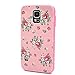 PowerQ Multi Pattern Colorful Combo Style for Samsung Galaxy S5 I9600 Soft TPU Cover and Plastic PC Bumper Combine Combo Mix Material Case Pattern Print Printing Drawing Cell Phone Case mobile Cover Soft Protect Skin (pink flowers)