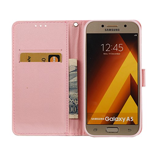 Galaxy A5 2017 Hülle, BONROY® PU leder Hülle für Samsung Galaxy A5 (2017) A520 Ledertasche Schutzhülle Case PU Leder Wallet Tasche Brieftasche Schutzhülle 3D Malerei Muster PU Lederhülle Flip Hülle im Bookstyle mit Kartenfach Aufstellfunktion Magnetverschluss für Samsung A520 - 8