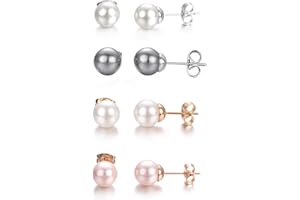 Vissen Clous Boucles d'oreilles Femme Lot Piercing oreilles Multicolores Perles de Culture Parures Bijoux Chic Nacré Boucles d'oreilles Puces Femmes