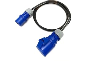 CINEMATTAG LX 16 Amp Plug to 32 Amp Socket Adaptor - PCE Blue - Heavy Duty H07RN-F Rubber Cable - 16A-32A Adapter Converter Lead (1 Metre)