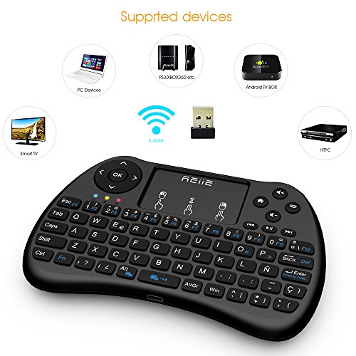 Reiie H9S Mini Teclado Inal  mbrico 2 4GHz  Dise  o Espa  ol  con Touchpad  ES-629S 