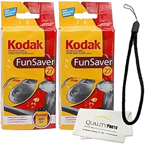 FunSaver Flash 800 ASA 27 Exp Single Use Flash 35mm Camera 5 Pack (2 Pack)