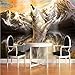Produktbild REAGONE Wand Dekorpapier 3D Böse Wolf Ang Tag Brüllen Schneeberg Wohnzimmer Café Wandverkleidung Wandmalereien- 3D Tapeten Wohnkultur,300X210 Cm (118.1 By 82.7 In)