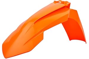 POLISPORT 8574200008 - Parafango anteriore replica OEM realizzato in plastica lucida durevole e resistente compatibile con le moto KTM in colore arancia