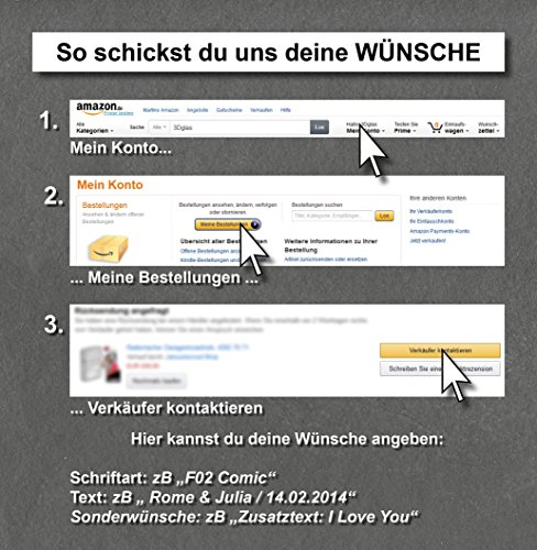 3D Laser Glaskristallwürfel | Layout: Herz mit deiner Wunschgravur (Namen - 6
