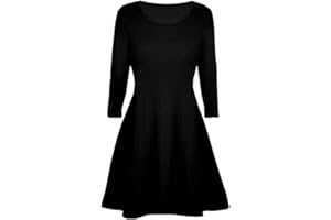 Fashion Oasis Girls Skater Plain Long Sleeve Summer Swing Dress Ages 5-13