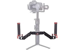 DF DIGITALFOTO ARES Z-Achsen-Feder-Doppelgriff, Flexibler, dämpfender, Abnehmbarer Doppelgriff-Gimbal-Griff, kompatibel mit ZHIYUN Crane 2 MOZA FEIYU DJI Ronin S/S2/RS3/RS3 Pro 3-Achsen-Gimbal