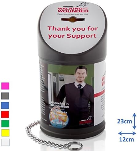Lockable Slope Counter Top Unit for Fundraising, Sporting Events, Charity Collections, Donations and Lotteries (Grey)