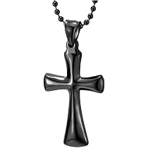 Collier Croix Tsathoggua - Chaîne Acier Inoxydable 60cm - Pendentif 45x28mm - Pour Homme Et Femme