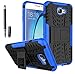 Produktbild Samsung Galaxy A5(2017)/A520 Neu Design Hülle mit Schwarz kapazitive Feder,ISENPENK TPU+PC Ultra Slim Silikon Tough Rugged Dual-Layer Hardcase with Built-in Kickstand Thin Stand Case,Wasserdicht Shockproof Anti Slip Stoßfest Protection Outdoor Tasche Schutzhülle für Samsung Galaxy A5(2017)/A520 5.2Zoll-[blau]+Schwarz kapazitive Feder
