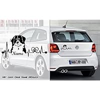 Berner Sennenhund Heartbeat 1 | Hunde Aufkleber | Auto Aufkleber | Heckscheibe Aufkleber | Wunschtext | mit Name | Individuell