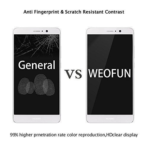 3 Unidades Huawei Mate 9 Protector de Pantalla  WEOFUN Cristal Templado para Huawei Mate 9 Vidrio Templado Protector 5 9 Pulgadas  0 33mm  9H Dureza  Alta Transparencia 