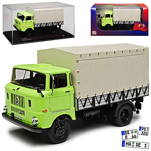Ixo IFA W50L LKW Grün mit Plane DDR 1965-1990 1/43 Modell Auto