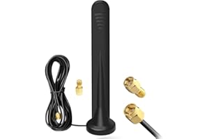 GREATZER WiFi 5G 4G SMA Antenna 15DBI Omni-Directional With Magnetic Base Mimo LTE - 3M RG174 Cable for Indoor Outdoor 3G/4G/5G/GSM/GPRS Router IoT Gateway Smart Home