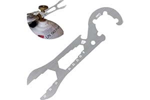 T TAKONE Gasflaschenschlüssel Edelstahl – Für 11kg Propangasflasche, mit Gasregler-Schlüssel & Flaschenöffner – Outdoor geeignet (Silber)