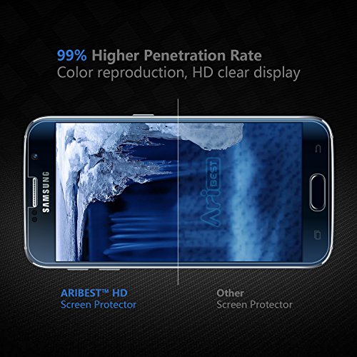 Samsung Galaxy S6 Panzerglas Schutzfolie [3 Stück],Aribest Ultra-klar Panzerglas Schutzfolie für Samsung Galaxy S6 (0.33mm HD Ultra Clear) - 4