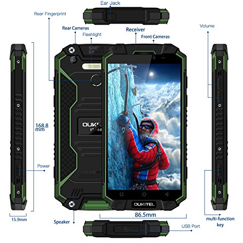 Outdoor Handy, Oukitel K10000 Max 5.5 Zoll 10000mAh Akku IP68 Wasserdichte Stoßfest Staubdicht Robuste 4G Smartphone Android 7.0 16MP+8MP Dual Kameras FHD 3GB RAM 32GB ROM Fingerabdruck-Grün reviews Outdoor Handy, Oukitel K10000 Max 5.5 Zoll 10000mAh Akku IP68 Wasserdichte Stoßfest Staubdicht Robuste 4G Smartphone Android 7.0 16MP+8MP Dual Kameras FHD 3GB RAM 32GB ROM Fingerabdruck-Grün