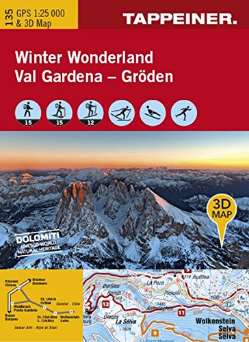 Preisvergleich Produktbild KOKA135 Winterkarte Winter Wonderland Gröden (Winter-Wanderkarten)