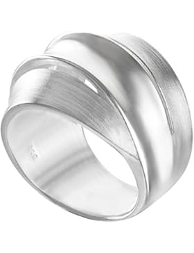 Vinani Ring breit 3 Bänder mattiert glänzend Sterling Silber 925 RDB