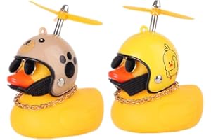 YGMXZL 2PCS Paperella di Gomma,giocattolo Anatra gialla Decorazioni per cruscotto,Paperella di Gomma Accessori con elica,Il miglior Regalo per Bambini e Adulti (Stile 1)