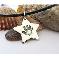 Sternenkinder Anhänger Personalisierte Fein-Silber Handabdruck