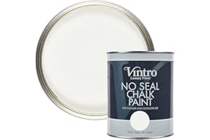 VINTRO PAINT Vintro | White | No Seal Chalk Paint | Interior & Exterior Use | Furniture | Walls | Wood | Metal | 1 Litre (Crystal - White)