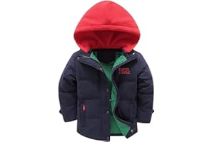 linboo Doudoune Enfant Garçon Manteau de Duvet Blouson Chaud Veste d'Hiver à Capuche Sport Jacket