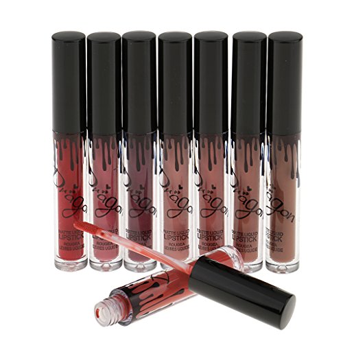 MagiDeal Matt Lipgloss Set mit 8 Farben Wasserdicht Dauerhaft Lippenstifte - Makeup Lipstick - #1 - #8