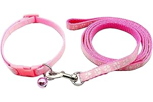 COYUN Welpenhalsbänder mit Leine Set, Hundehalsband und Leine Verstellbares Hundehalsband Weich Nylon Haustier Halsband für Welpen Kleine Mittlere Hunde(Schwarz)