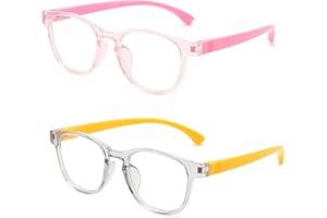 FunnAura Neyared 2PCS Ultralight Clear Kids Glasses, Blue Light Glasses Kids, Anti UV400 & Eyestrain