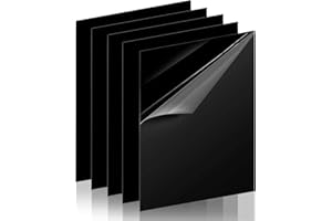AZEAM 5 Stück Schwarz Acrylglas Platte 2mm Plexiglas Platten Plexiglasscheibe Acrylplatte Acrylscheiben Kunststoffplatte mit Schutzfolie für Schild DIY PräSentation Handwerk Malerei (15 X 20cm)