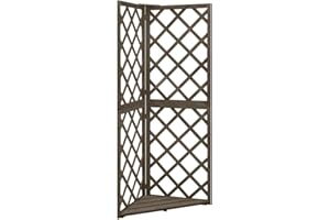 vidaXL Enrejado de Esquina Celosía Jardín Patio Terraza Balcón Exterior Rosas Hiedra Plantas Enredaderas Gris 50x50x145 cm Madera Maciza de Abeto