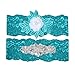 Produktbild Eternali Sexy Braut Strumpfband Brautstrumpfband Blaue Spitze und Band Perlenbesatz Wedding Elastische Strumpfbänder Bankett Club Hochzeitsgeschenke Zubehör