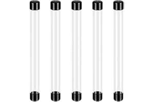 AHANDMAKER 5Pcs Clear Rigid Plastic Tubing with Caps, 12 Inch/305mm Length Round Plastic Tubing, ID 0.91Inch Portable Storage Tube Polycarbonate Tube for Incense Sticks Beads Item Storage