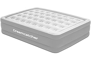 Dreamcatcher Premium Inflatable Mattress Double Air Bed 205x150x50cm. Dark Grey Blow Up Bed Air Mattress with Built in Electric Pump & Airbed Storage Bag Included