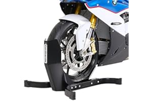 Constands Easy Plus Motorrad Ständer für 15" bis 21", 90-180 mm Reifenbreite, Motorradwippe Montageständer Motorrad, passend für alle gängigen Vorderräder & viele Hinterräder - Schwarz