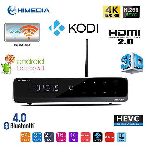 Himedia Q10 Pro 4k (Ultra HD) 3d Media Player Android 5.1 Smart TV Box Mini PC 2GB/16GB Bluetooth 4.0 Dual...