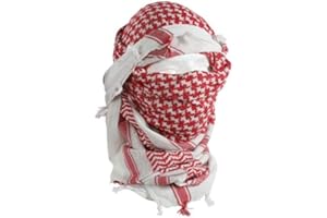 PURECITY Shemagh Keffieh Cheche Foulard Palestinien Rouge et Blanc