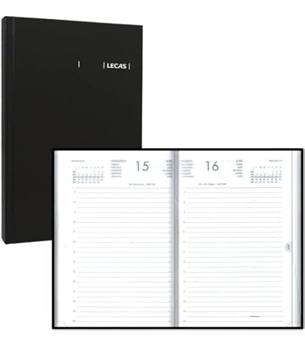 AGENDA CARRE 1 JOUR EURO CENTIMES NOIR 14x22cm 12 Mois De Janvier à Décembre. 1 Jour Par Page