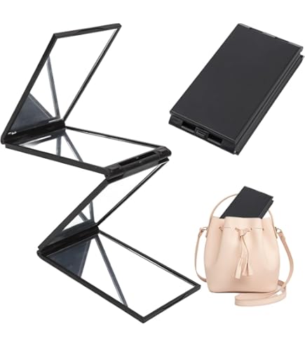 Espejo Plegable De 4 Lados - 360° Ajustable, Portátil, Ideal Para Maquillaje Y Peinado