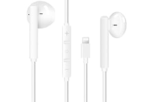 KOGWJTE In-Ear Headphones for Phone, Hi-Res Extra Bass Earphones, HiFi-Audio Stereo Noise Isolating Earbuds with Mic+Volume Control Compatible with Phone 14 Pro Max/13/12/Mini/SE/11/XS Max/X/XR/8 Plus/7