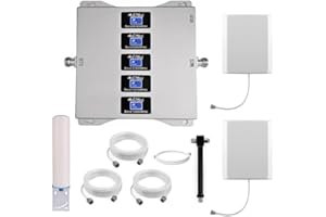 KKBSTR Amplificateur 4G Amplificateur 5G, 5 Bandes 800/900/1800/2100/2600MHz, Deux Antennes Intérieures